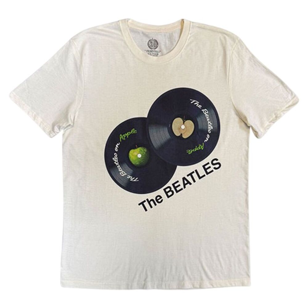The Beatles Unisex Adult Beatles On Apple Back Print T-Shirt / Natural